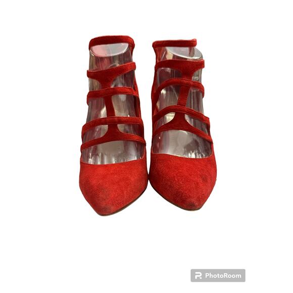 Bcbgeneration Cherry Red 4 Inch Sexy High Suede Heels size 7 - Picture 5 of 10